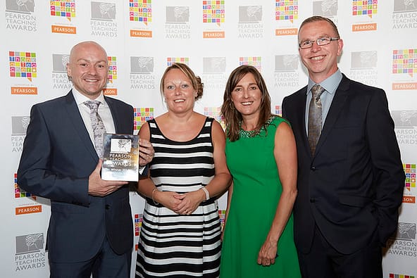 Mr Baker, leader of the 'Outstanding Team' with Mrs Pullin, Ms Westlake & Mr Simpson.